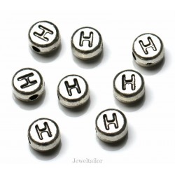 NEW! 1 Letter H Quality Silver Plated Round Alphabet Bead 7mm ~ Ideal For Occasion Name Bracelets, Card Making & Other Craft Activities